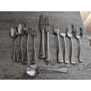 ONEIDA SURGE STAINLESS FLATWARE CHINA 12-PCS. W/ Sugar Spoon